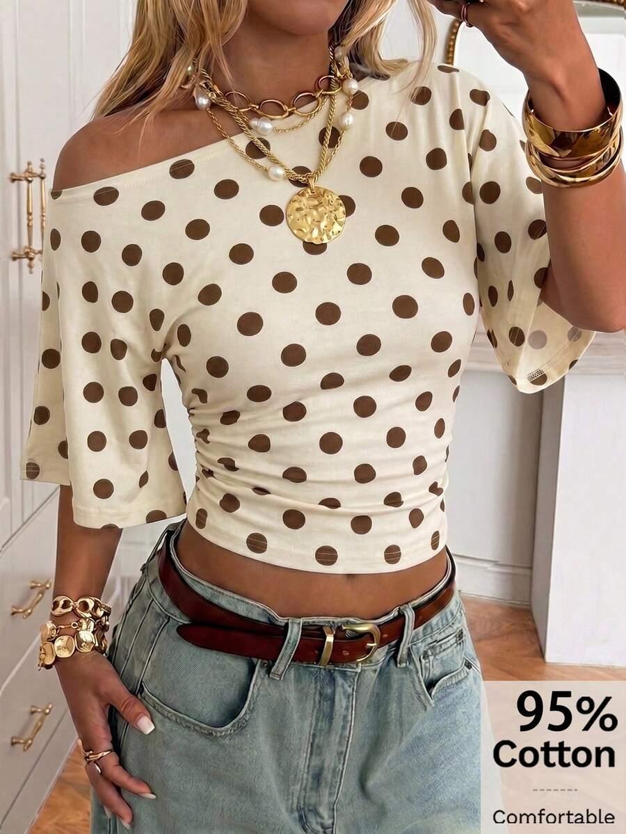 SHEIN TOP WZÓR GROSZKI S06__XS