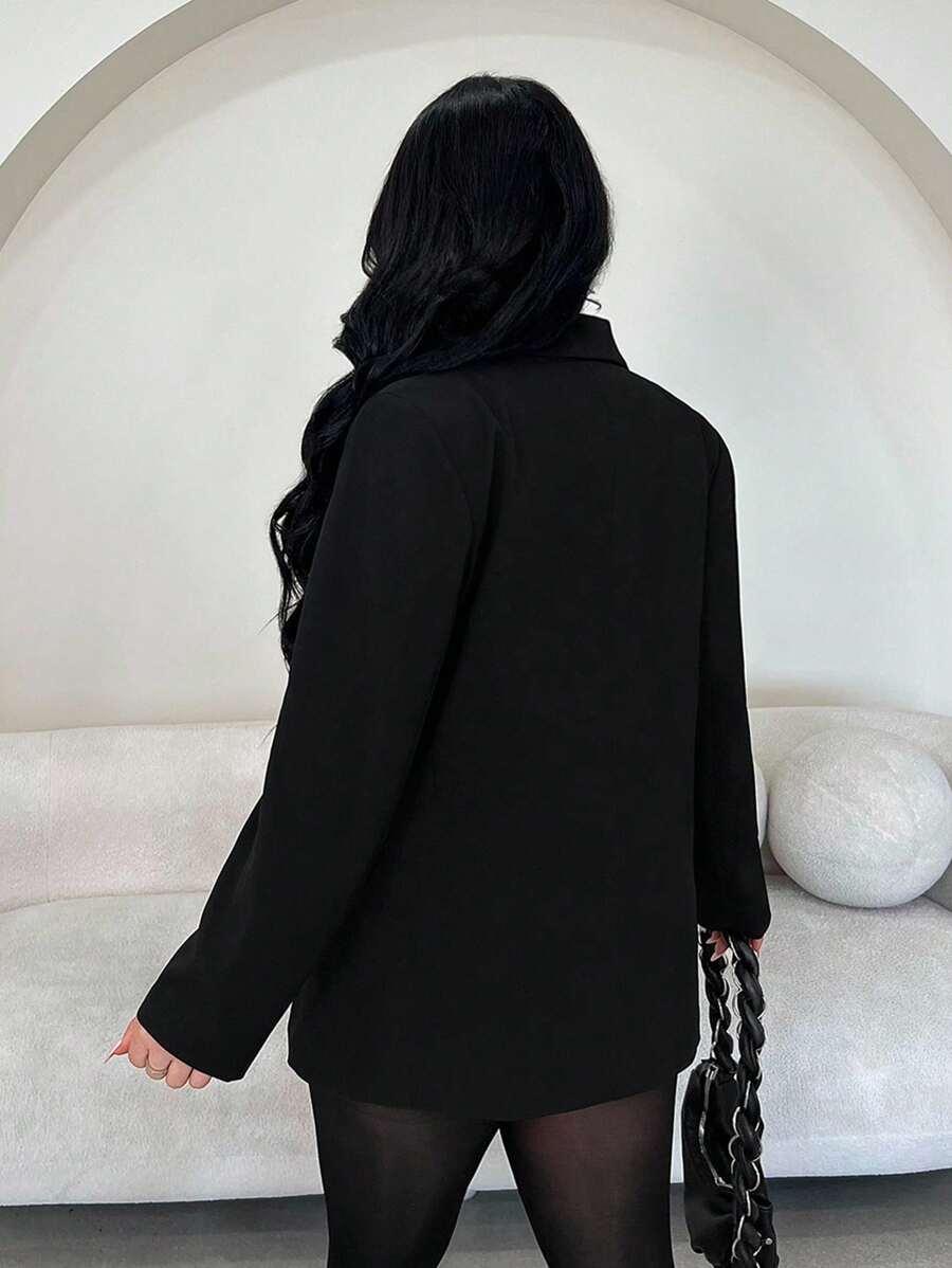 SHEIN CZARNA MARYNARKA GUZIKI S06__L