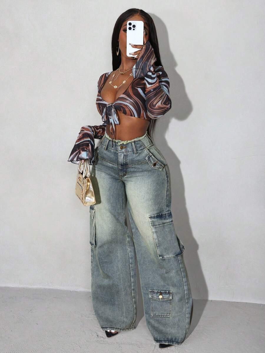 SHEIN NIEBIESKIE SPODNIE JEANS KIESZENIE S06__W31/L