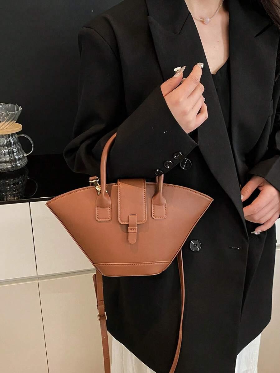 SHEIN BRĄZOWA TOREBKA IMITACJA SKÓRY S07__17X13CM