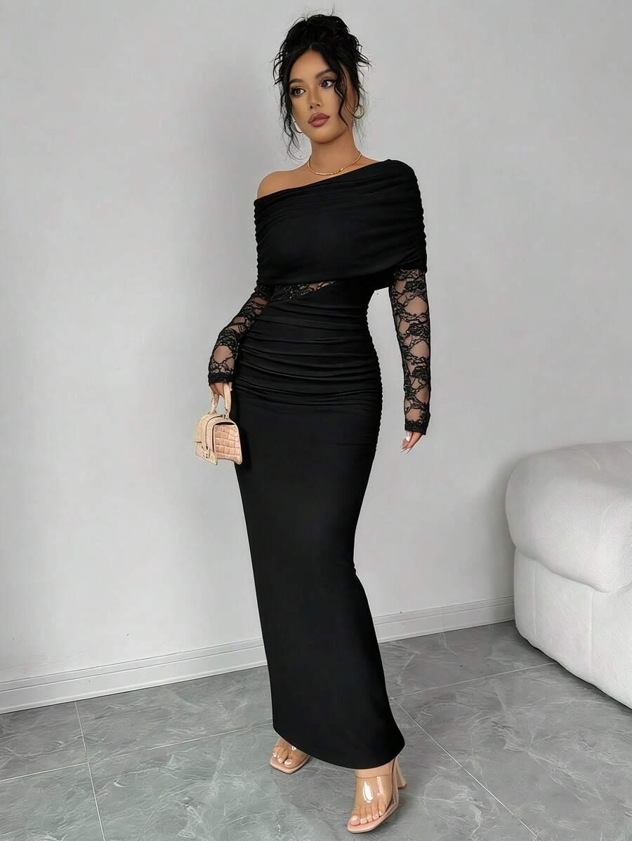 SHEIN CZARNA MAXI SUKIENKA S06__L