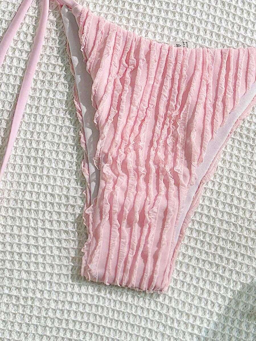 SHEIN RÓŻOWY DÓŁ OD BIKINI TEKSTURA S09__XS