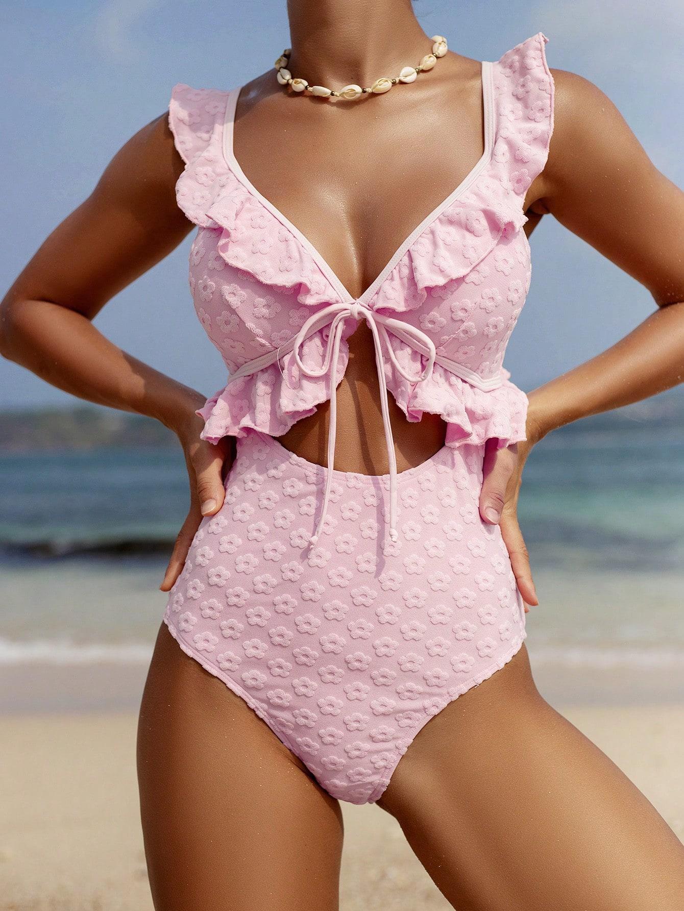 SHEIN JEDNOCZĘŚCIOWY STRÓJ KĄPIELOWY S09__L