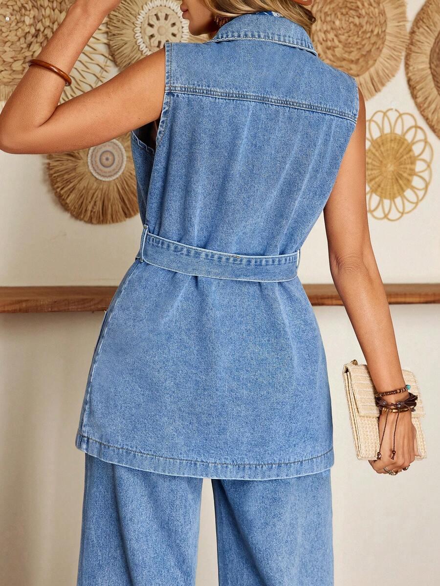 SHEIN NIEBIESKA KAMIZELKA GUZIKI S06__S