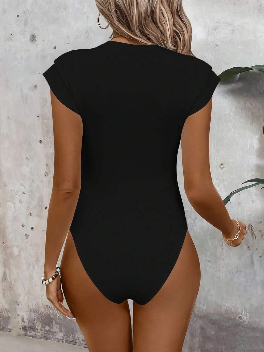 EMERY ROSE CZARNE BODY KRÓTKI RĘKAW S06__XXL