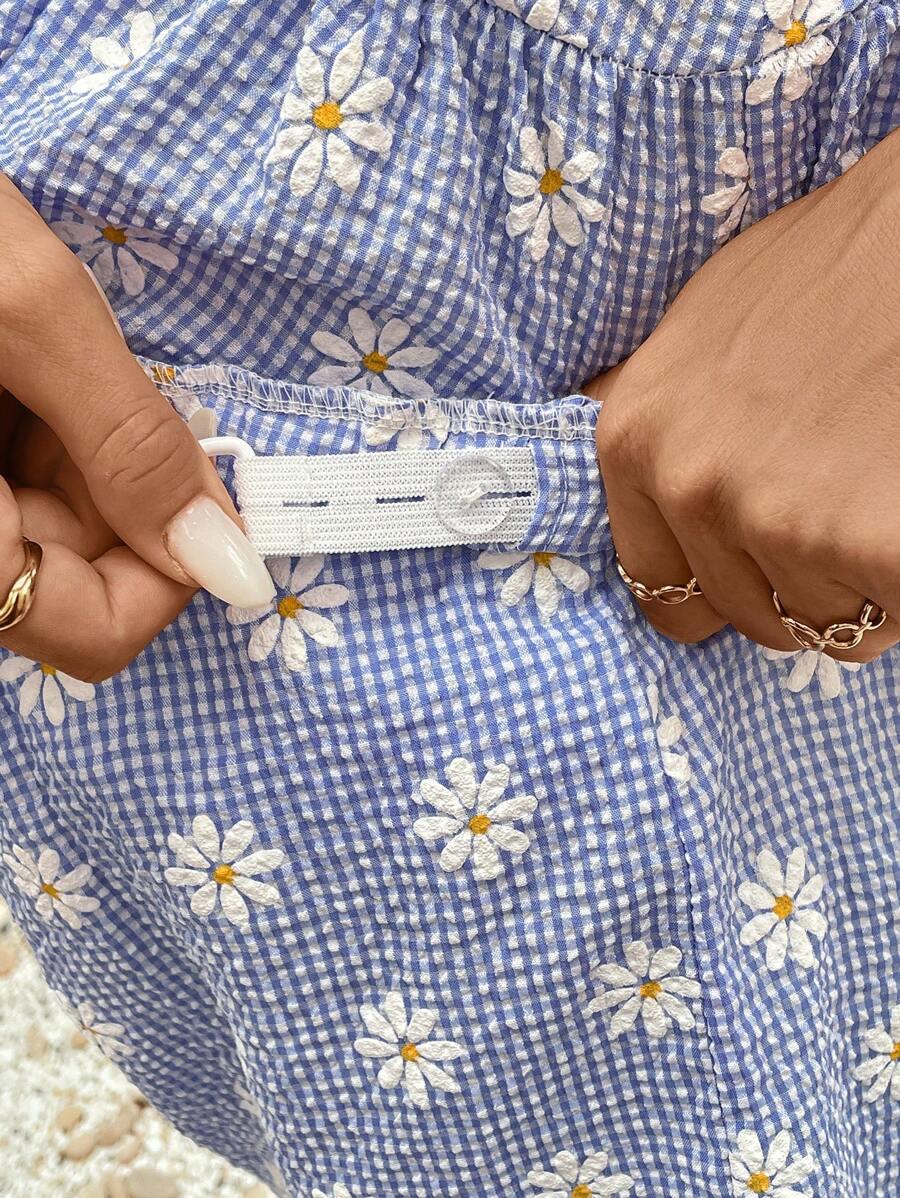 SHEIN NIEBIESKI KOMPLET CIĄŻOWY TOP SPODENKI S06__M