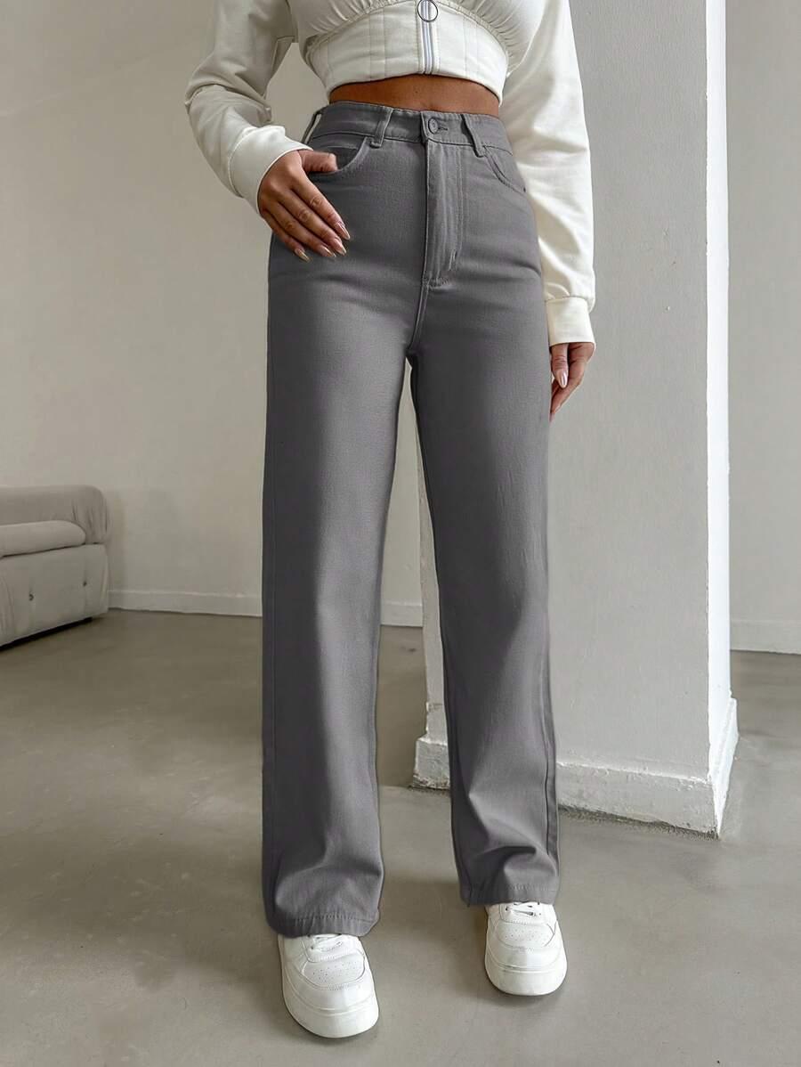 SHEIN SPODNIE JEANS WYSOKI STAN S06__S
