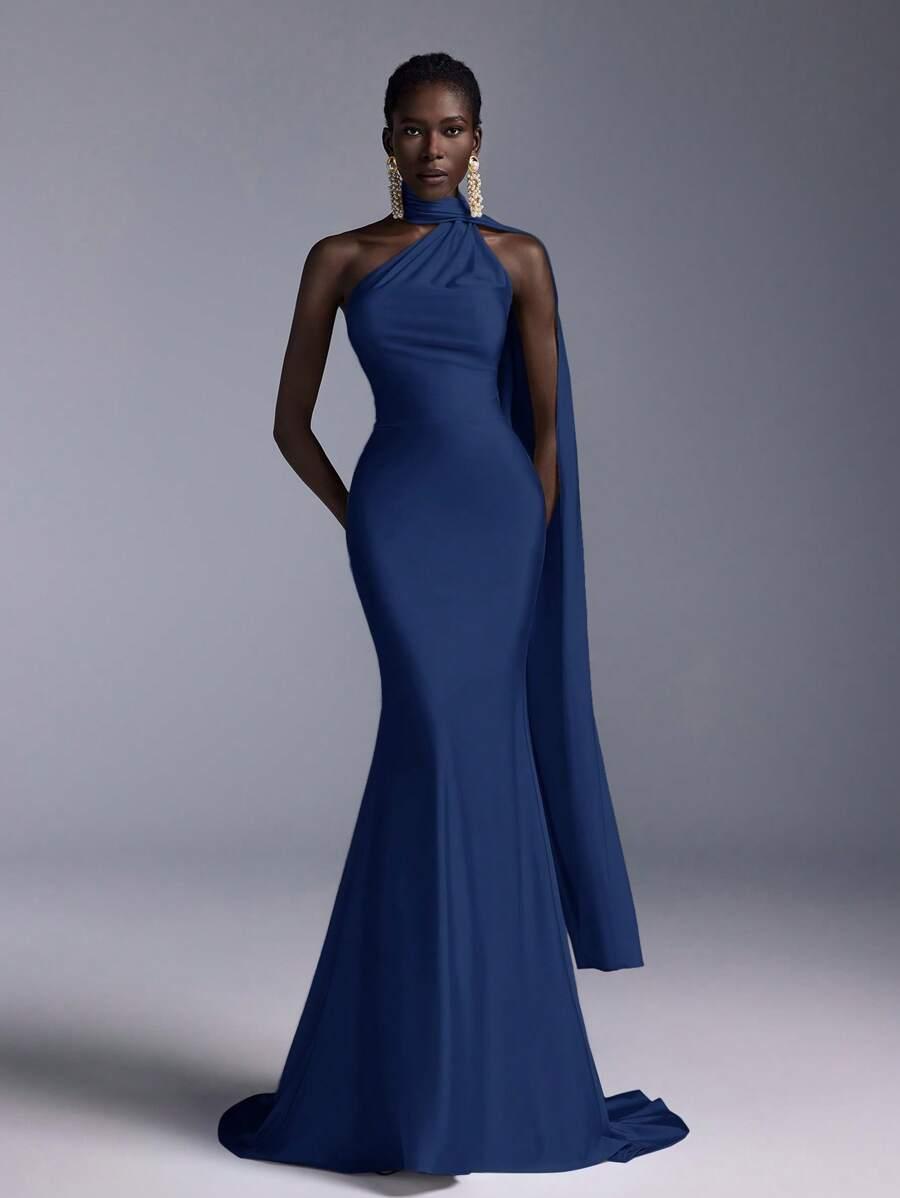 SHEIN GRANATOWA MAXI SUKIENKA S06__XL