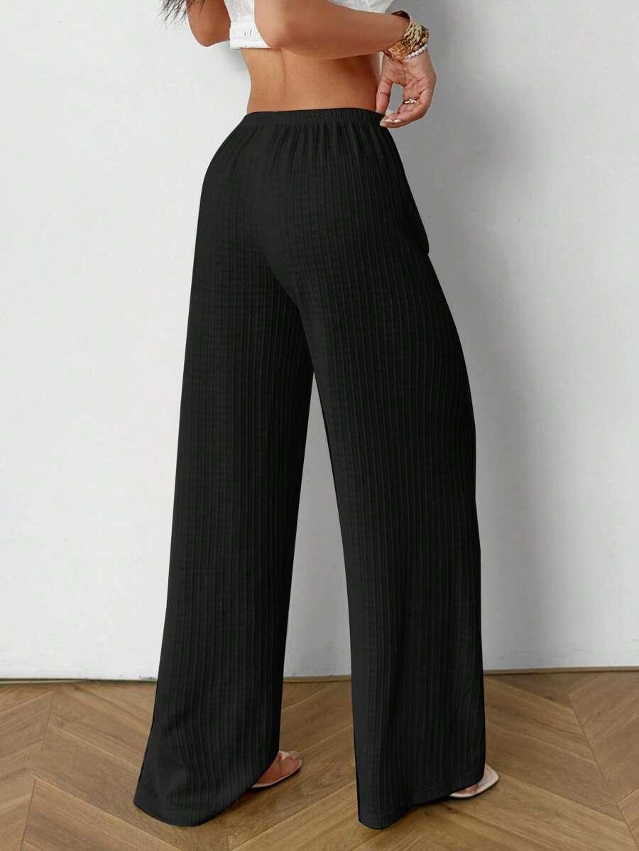 SHEIN CZARNE SPODNIE PROSTA NOGAWKA S06__M