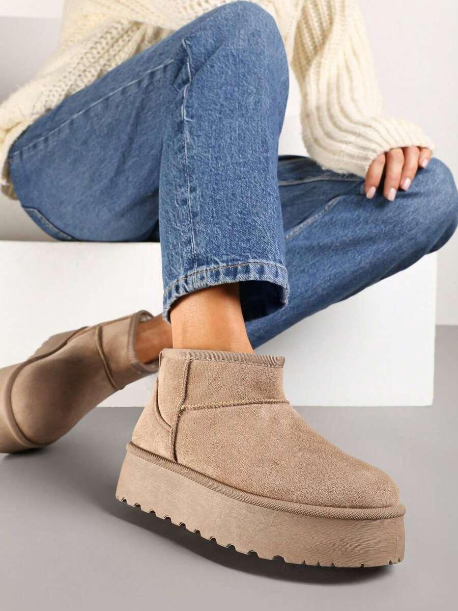 SHEIN BEŻOWE ŚNIEGOWCE PLATFORMA W01__41