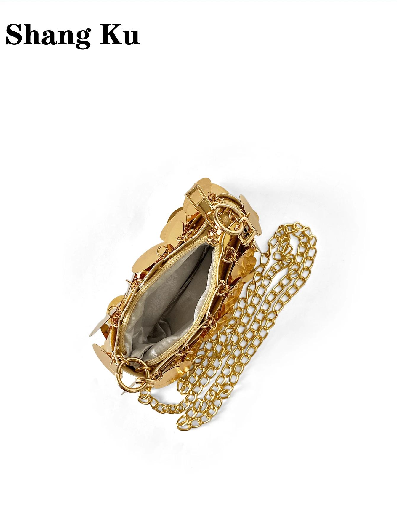 SHEIN ZŁOTA TOREBKA ZDOBIENIE S07__13X7CM