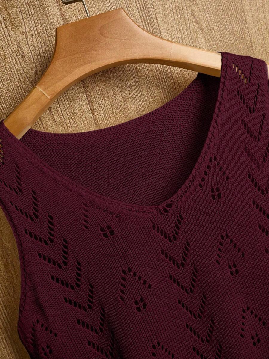 SHEIN AŻUROWY DZIANINOWY TOP