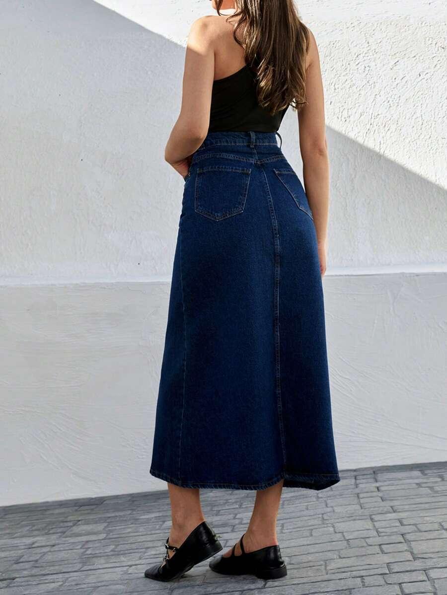SHEIN SPÓDNICA JEANS KIESZENIE S06__M