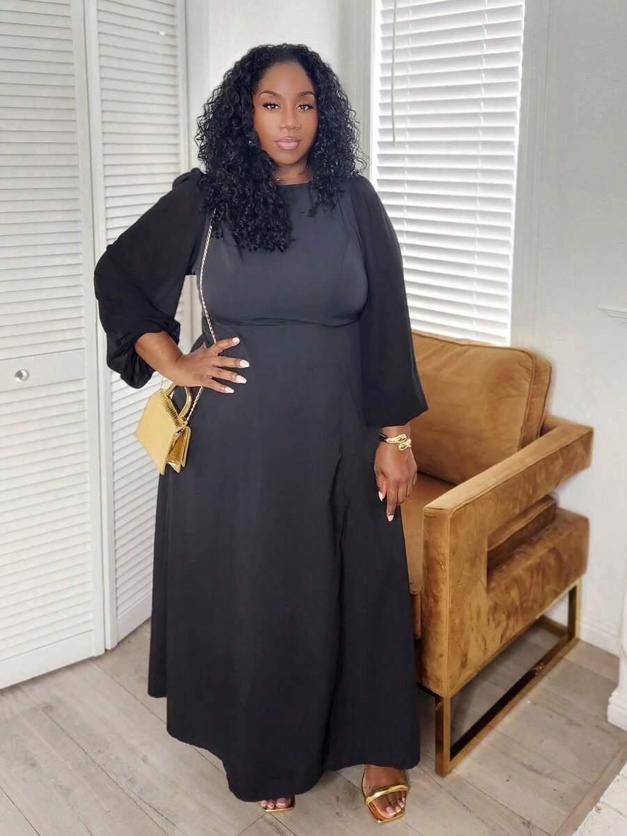 SHEIN CZARNA MAXI SUKIENKA S06__48