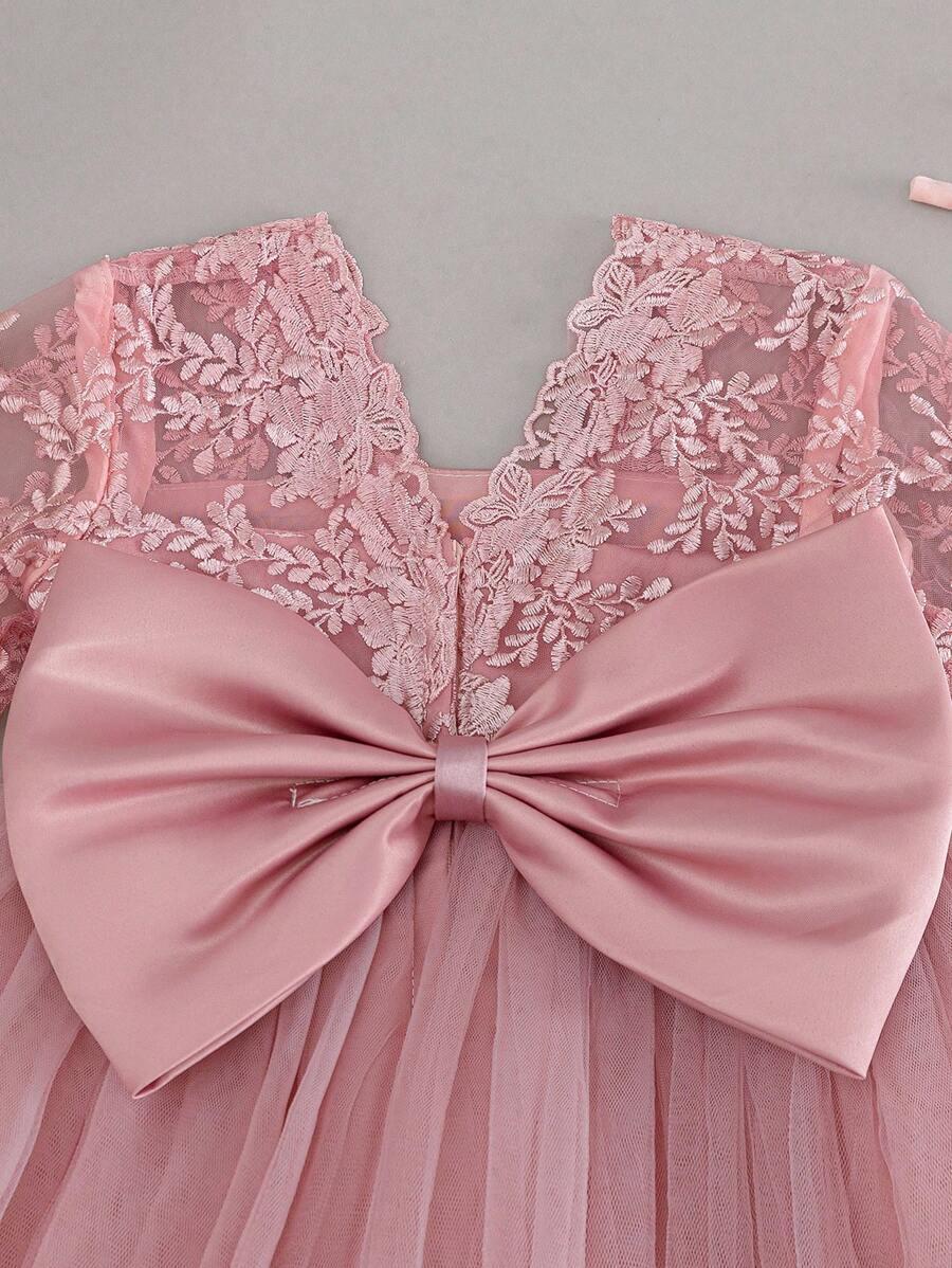 SHEIN RÓŻOWA SUKIENKA TIUL KOKARDA S06__74-80