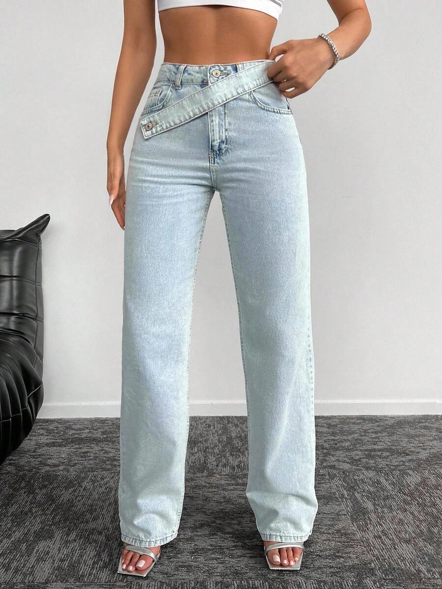 SHEIN SPODNIE JEANS WYSOKI STAN S06__XXS