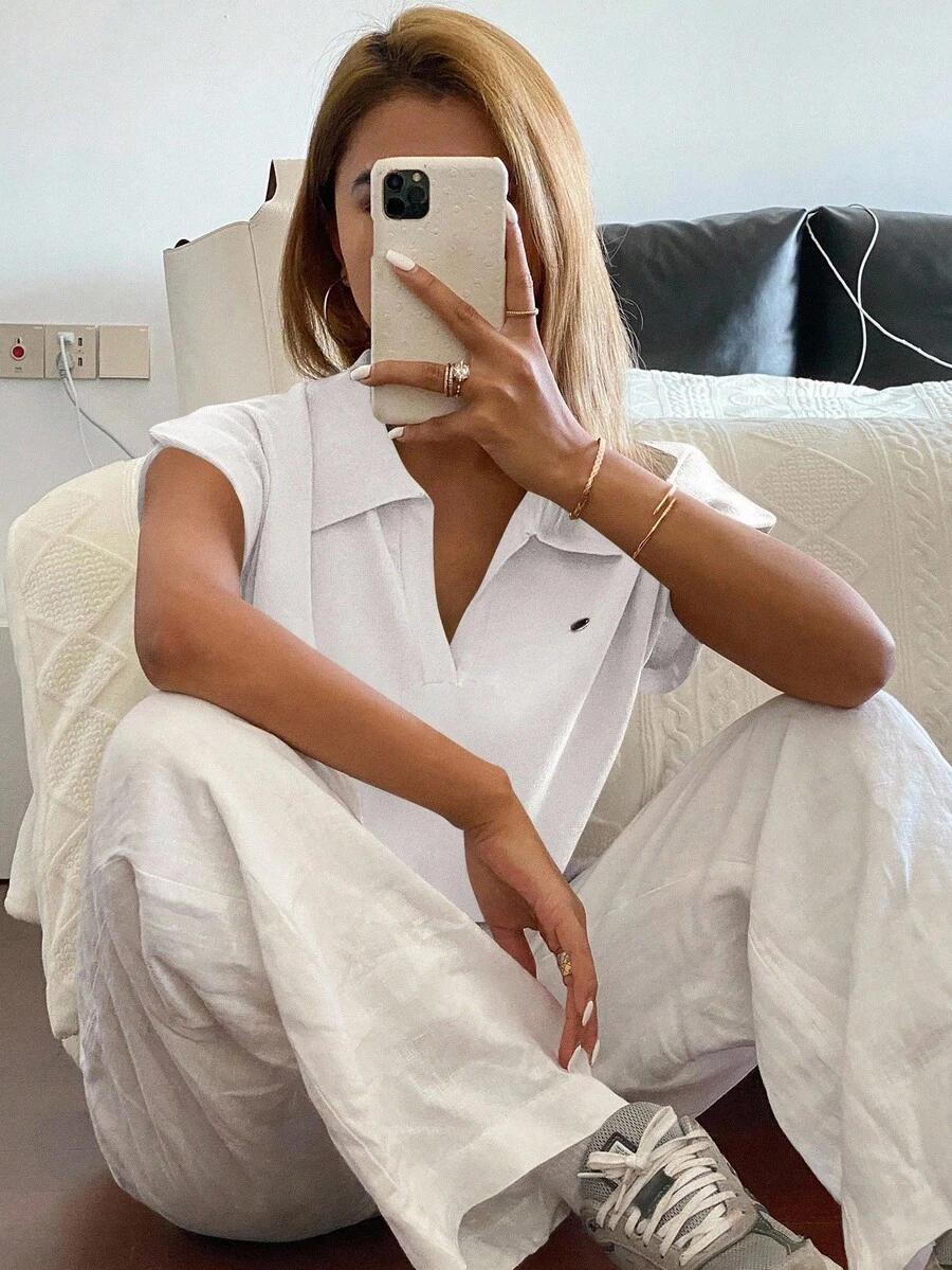 SHEIN BIAŁA BLUZKA KOŁNIERZYK S06__M
