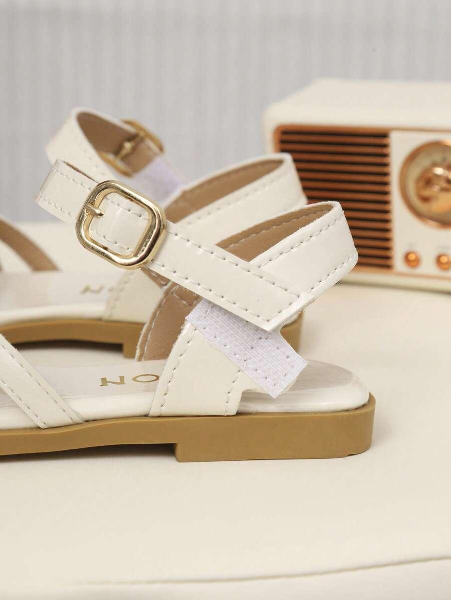 SHEIN KREMOWE SANDAŁY NA RZEPY PK01__33