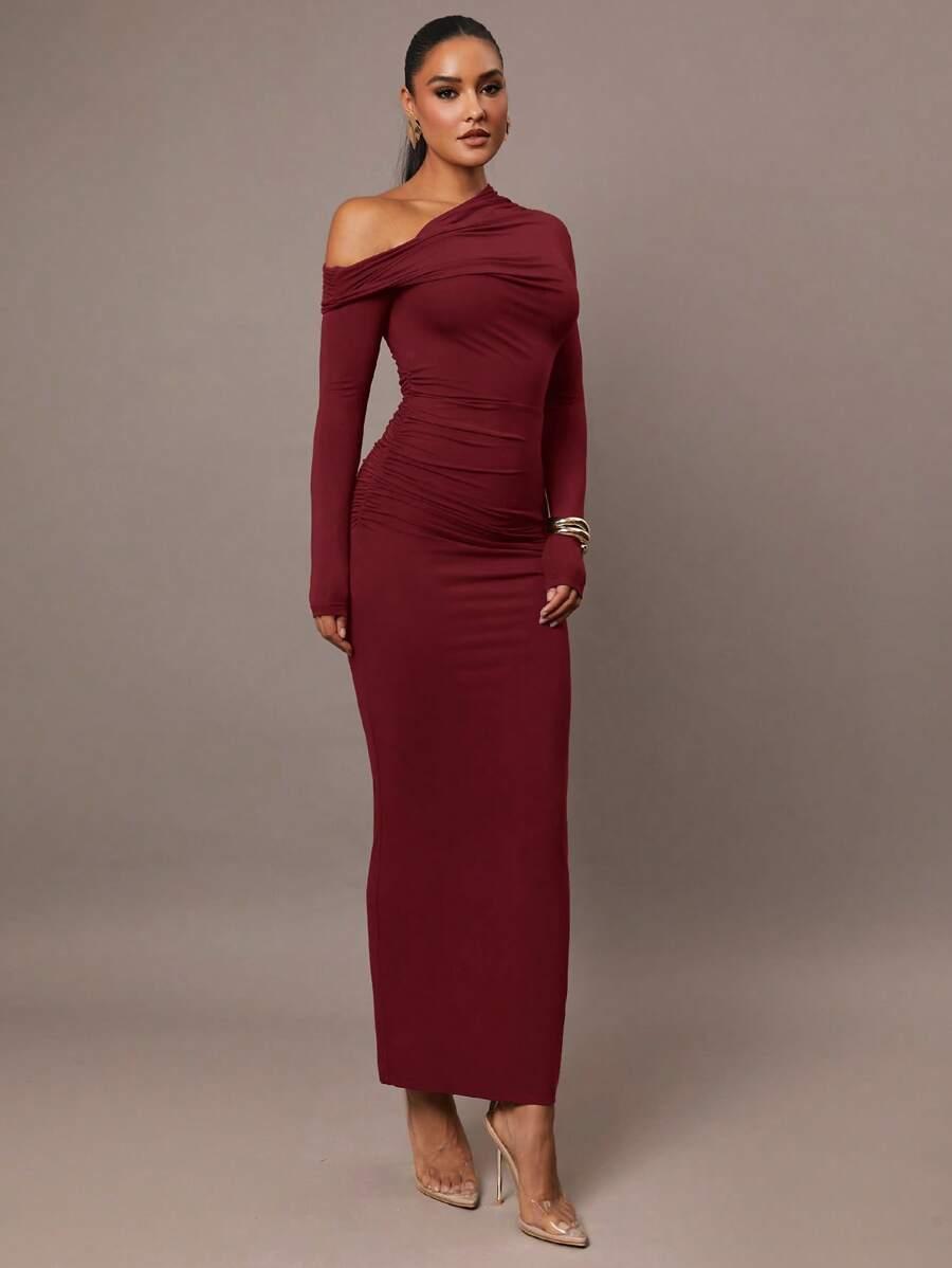 SHEIN MAXI ASYMETRYCZNA SUKIENKA S06__S