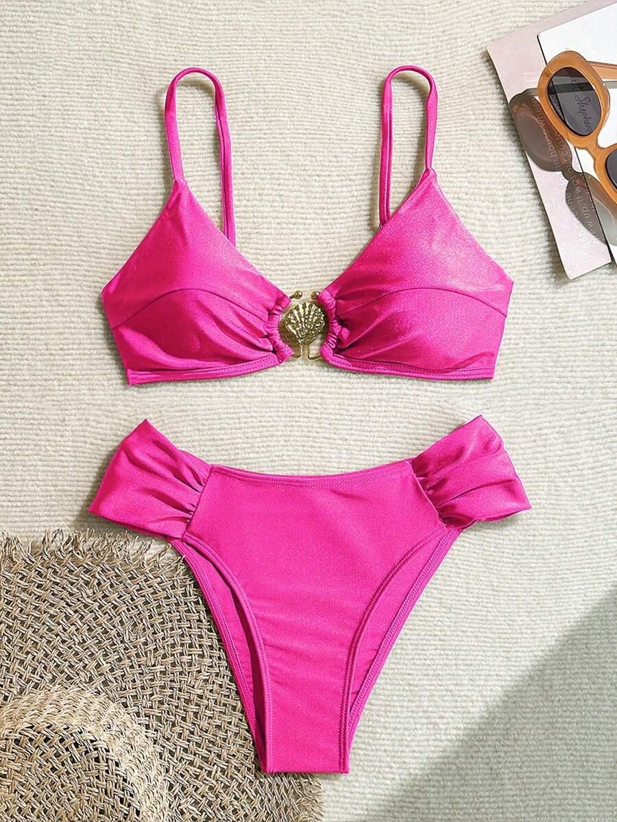 SHEIN RÓŻOWY DWUCZĘŚCIOWY STRÓJ KĄPIELOWY S09__XL