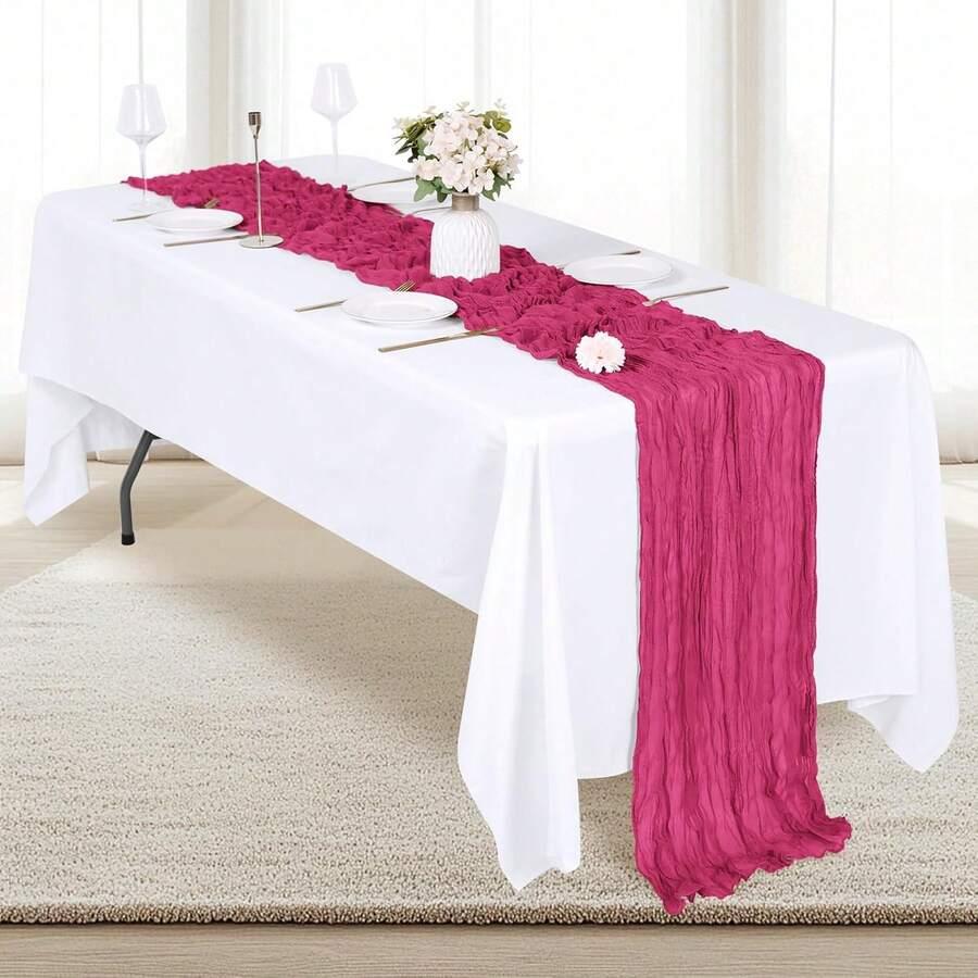 SHEIN RÓZOWY BIEŻNIK NA STÓŁ S07__90X300