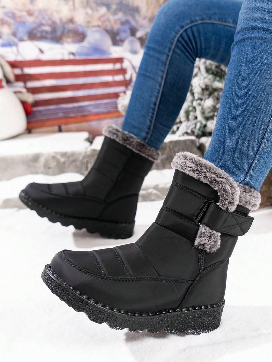 SHEIN CZARNE ŚNIEGOWCE SZTUCZNE FUTRO W01__42
