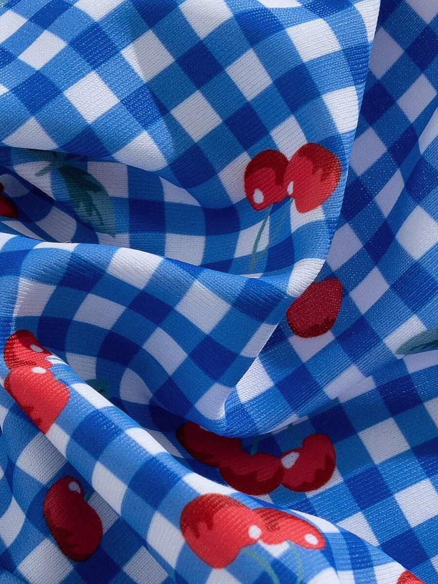 SHEIN NIEBIESKI DWUCZĘŚCIOWY STRÓJ KĄPIELOWY WZÓR S09__M