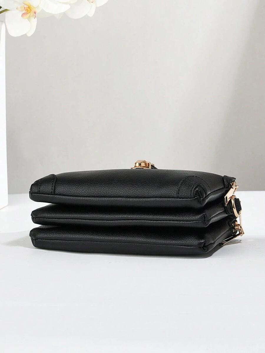 SHEIN CZARNA TOREBKA IMITACJA SKÓRY S07__21X7X15