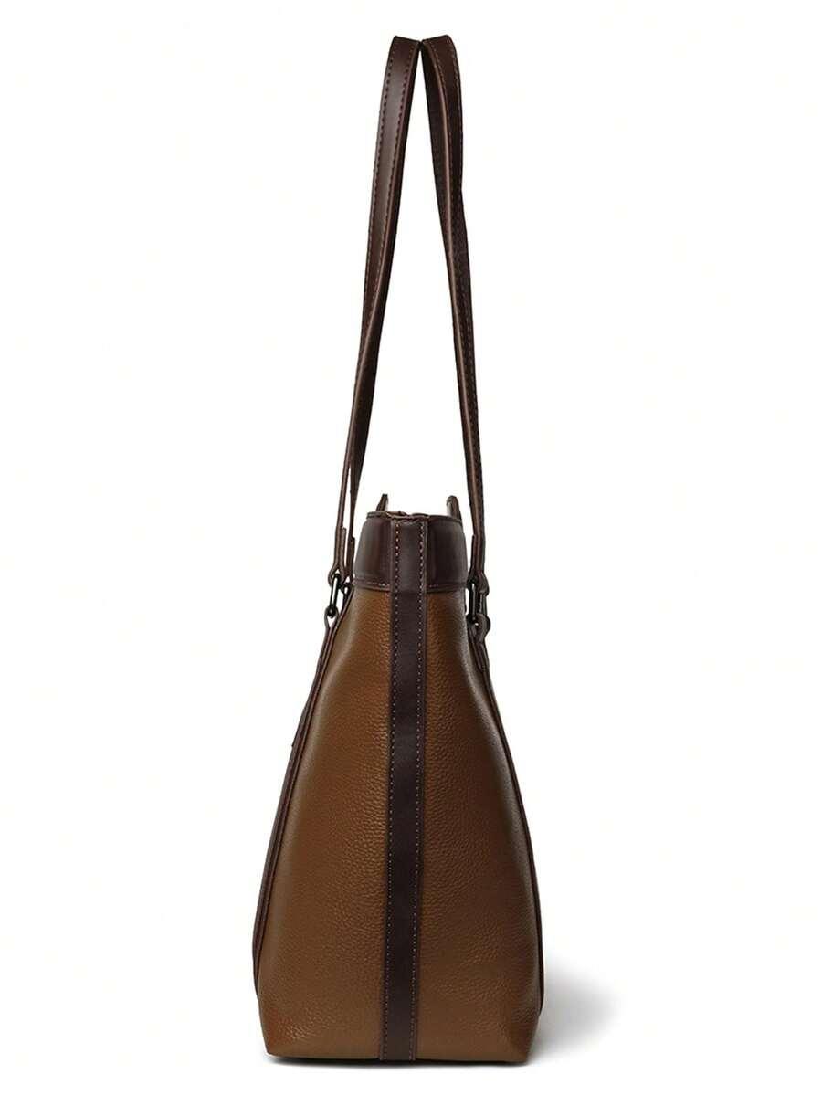 SHEIN BRĄZOWA TORBA IMITACJA SKÓRY S07__34X14X30CM