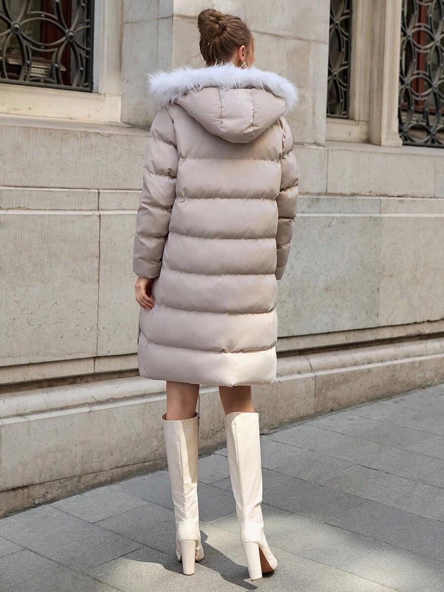 SHEIN BEŻOWA PIKOWANA KURTKA W01__L