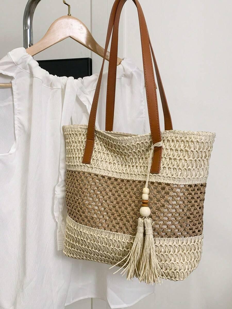 SHEIN BEŻOWA TOREBKA NA RAMIĘ S07__36X10X30CM