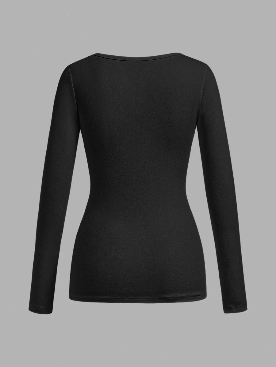 TSEOSO CZARNA BLUZKA V-NECK S06__S