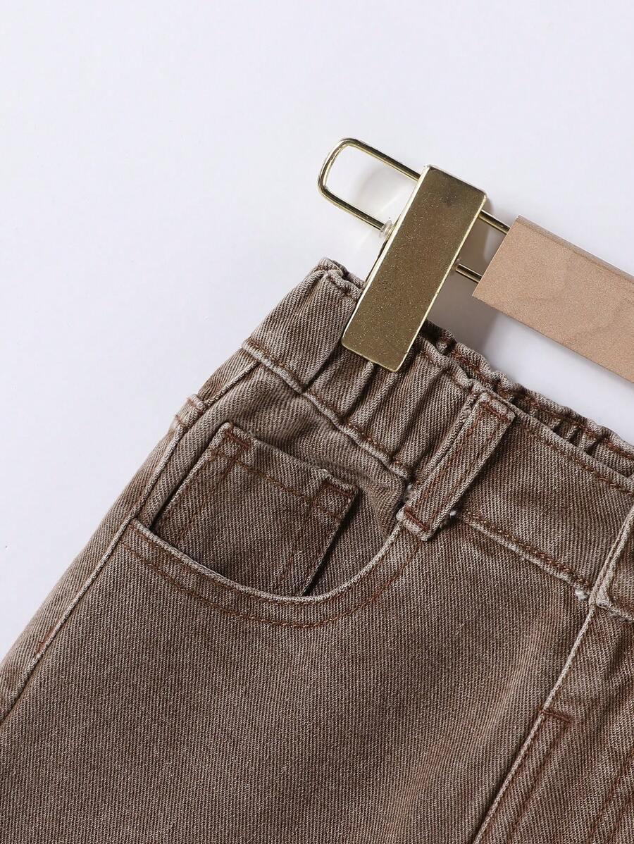 SHEIN BRĄZOWE SPODNIE JEANS S06__116-122