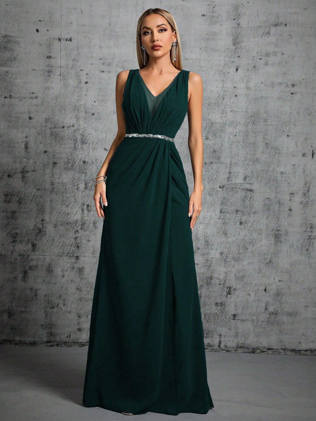 SHEIN ZIELONA MAXI SUKIENKA S06__L