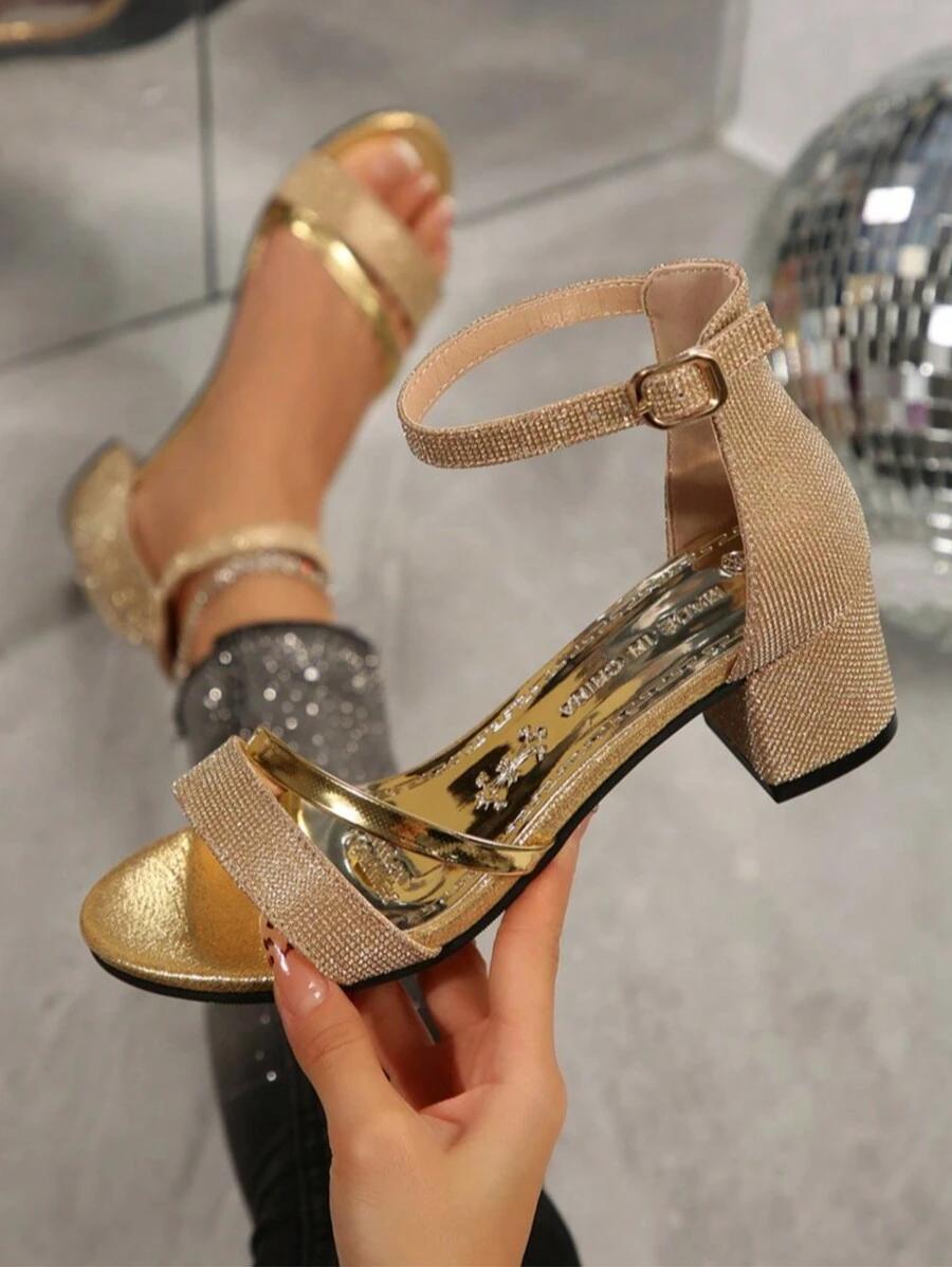 SHEIN ZŁOTE SANDAŁY ZDOBIENIE S06__39