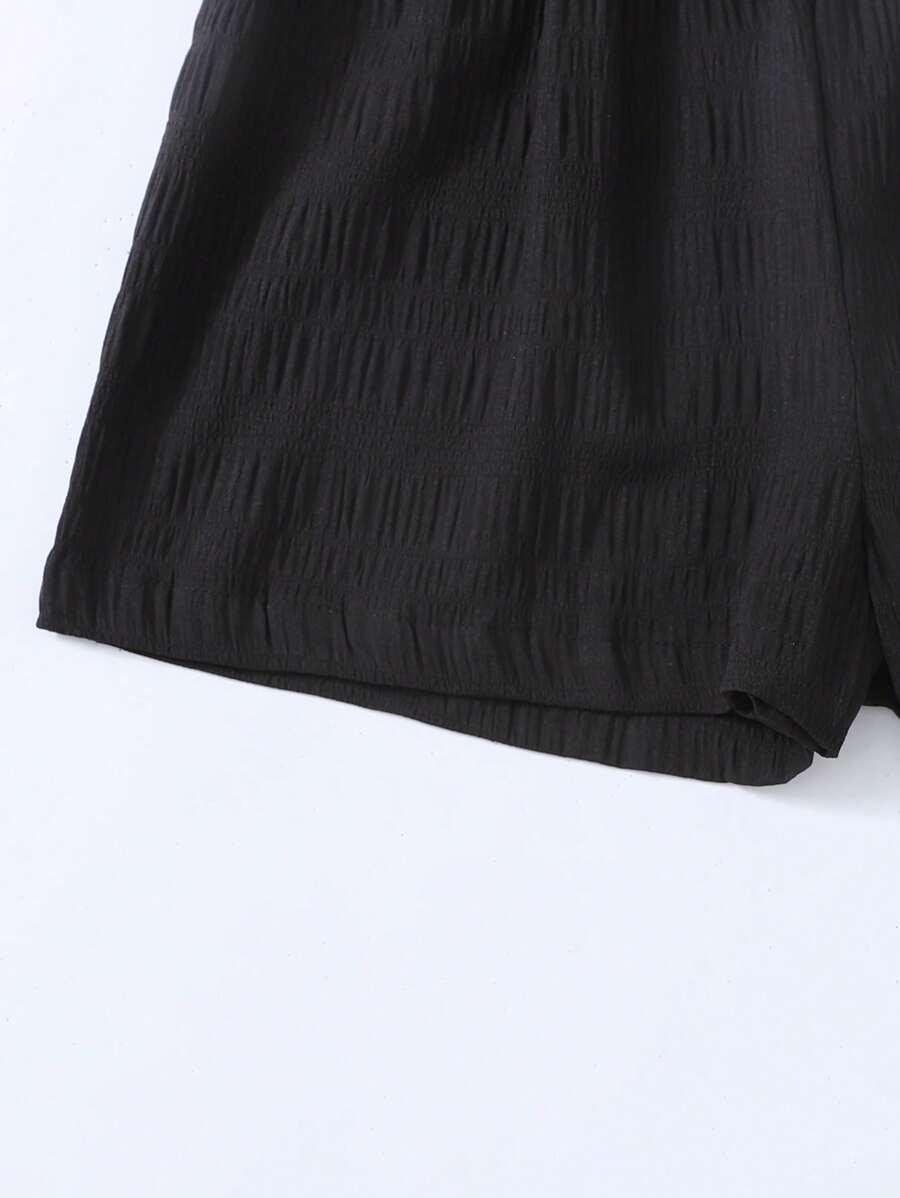 SHEIN CZARNE SPODENKI Z GUMA W PASIE S06__166-170