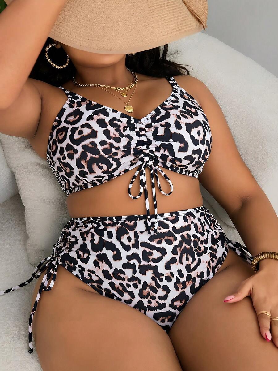 SLAYDIVA DWUCZĘŚCIOWY STRÓJ KĄPIELOWY ANIMAL PRINT S09__XXL
