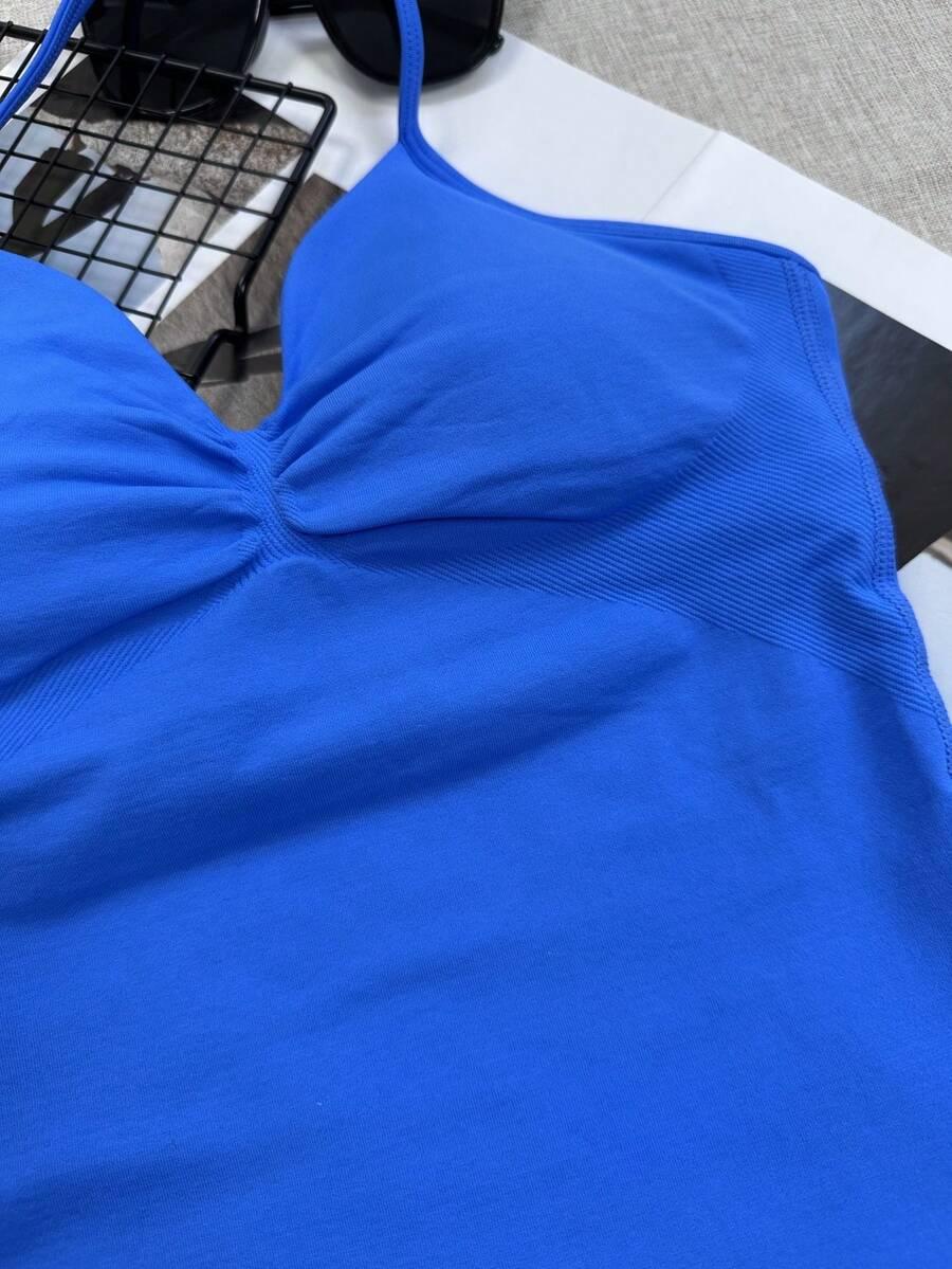 SHEIN NIEBIESKI TOP BEZ RĘKAWÓW S06__M