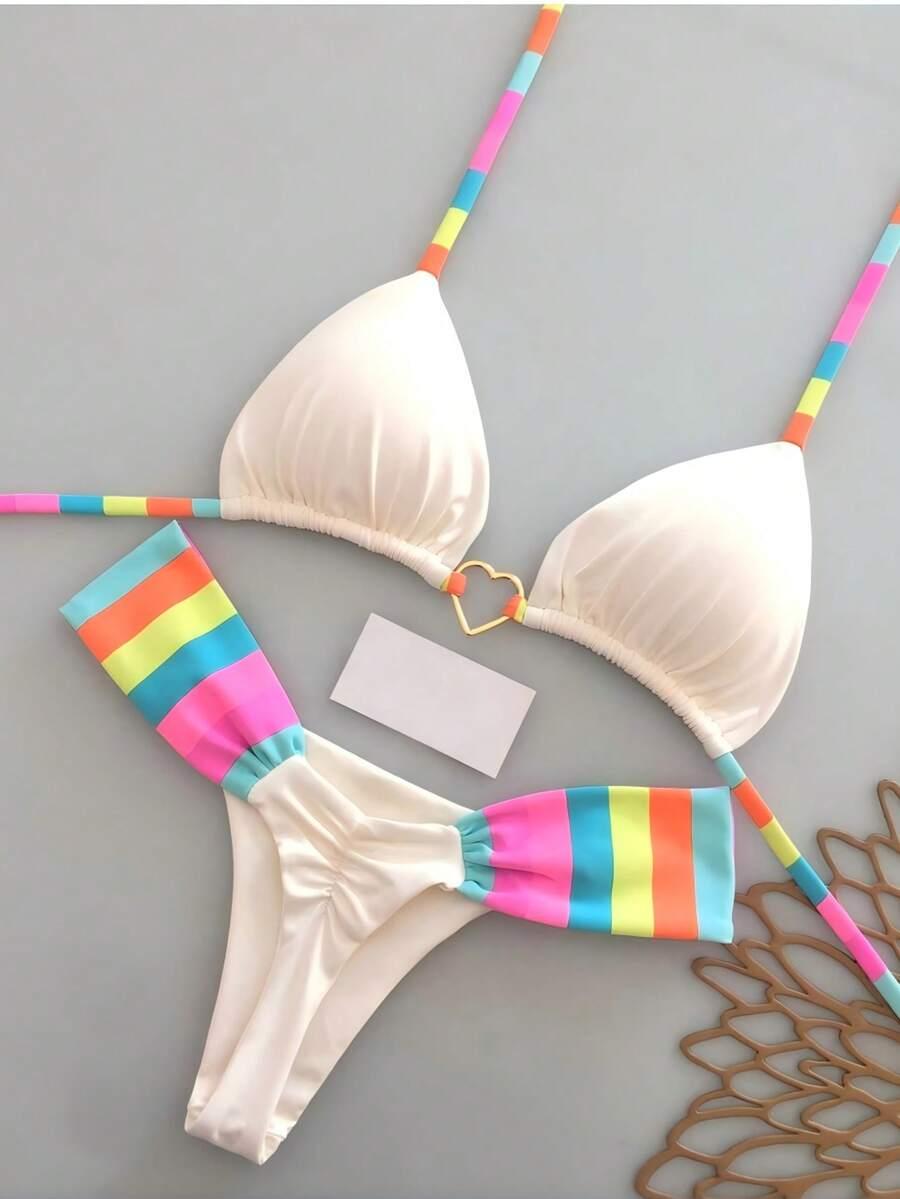 SHEIN DWUCZĘŚCIOWY STRÓJ KĄPIELOWY S09__L