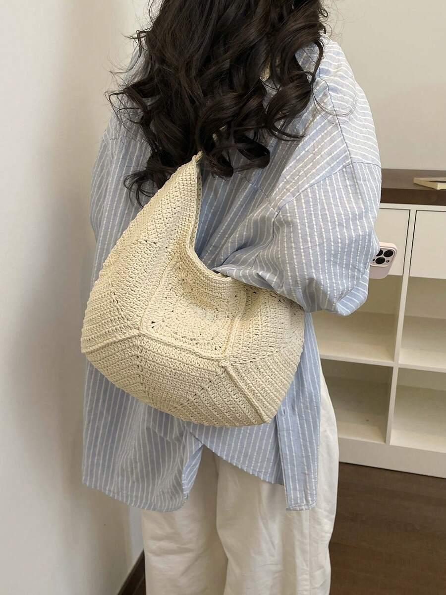 SHEIN BEŻOWA TORBA NA RAMIĘ S07__33X36CM