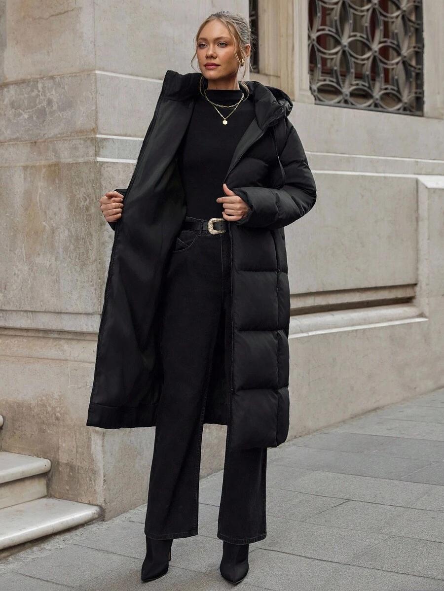SHEIN CZARNA PIKOWANA KURTKA W01__S