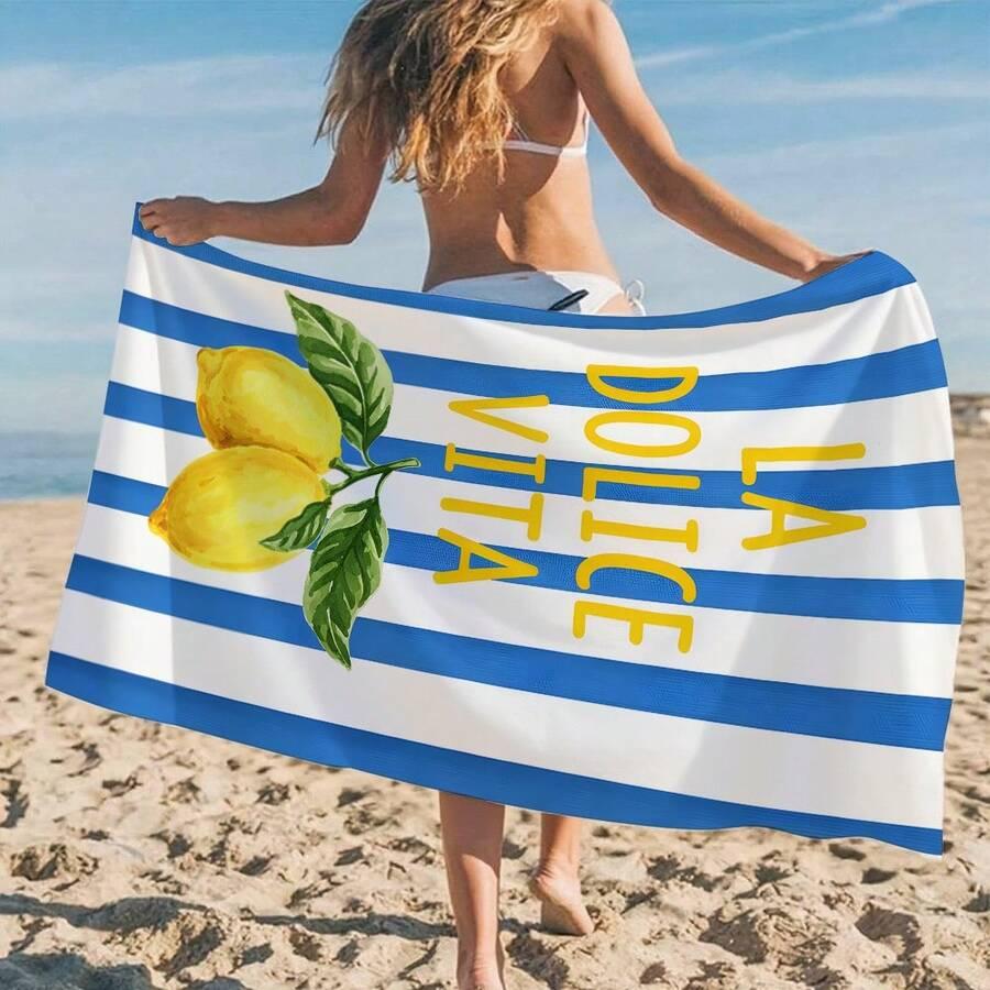SHEIN RĘCZNIK PLAŻOWY WZÓR PASKI S07__80X160
