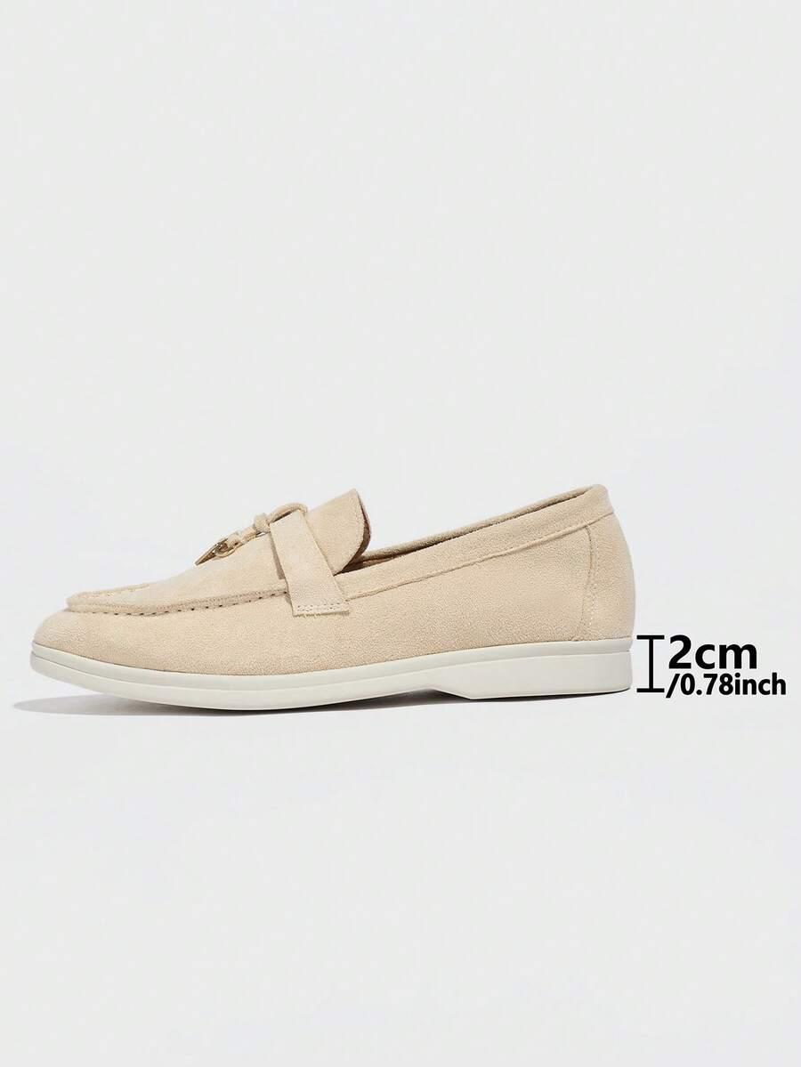 SHEIN BEŻOWE MOKASYNY IMITACJA ZAMSZU S06__37