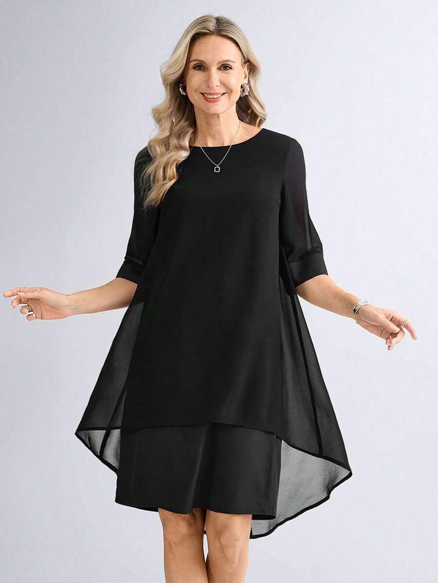 SHEIN CZARNA SUKIENKA PRZED KOLANO S06__M