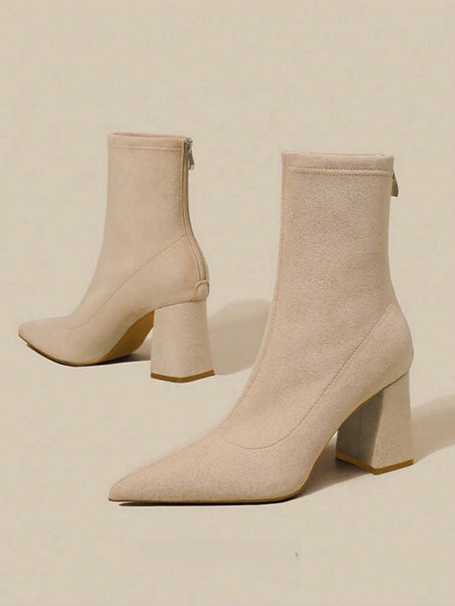 SHEIN BEŻOWE BOTKI IMITACJA ZAMSZU W01__39,5