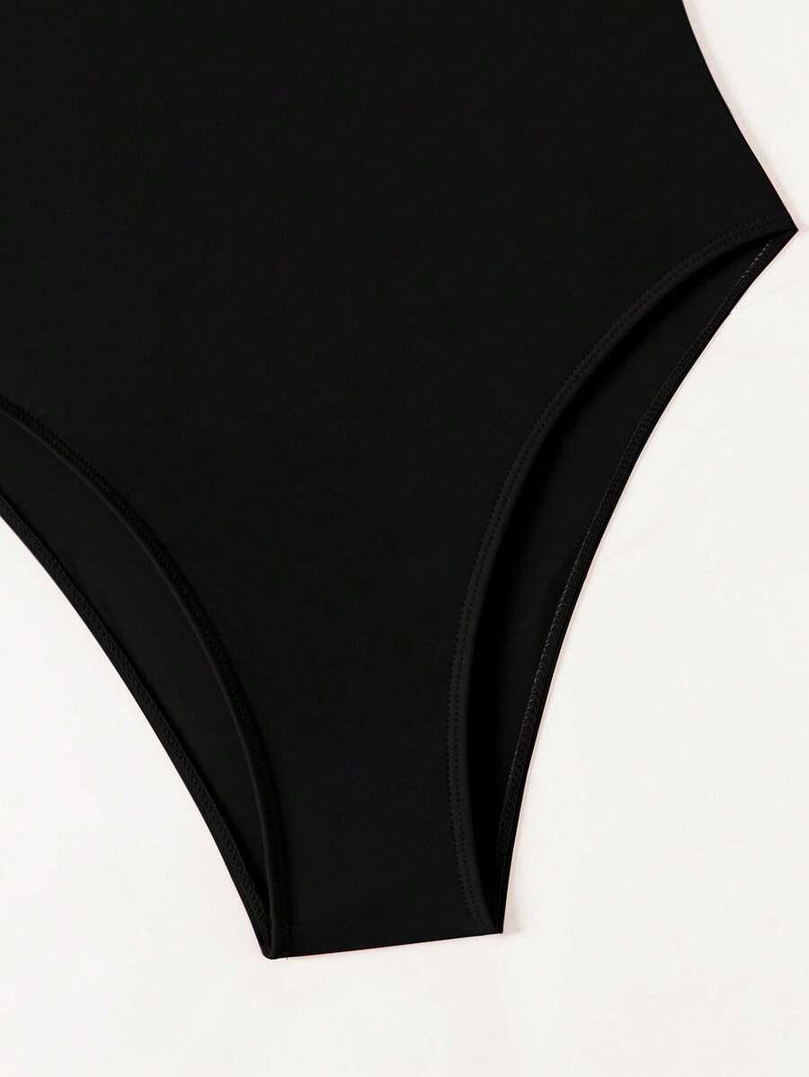 SHEIN CZARNY JEDNOCZĘŚCIOWY STRÓJ KĄPIELOWY S09__XL