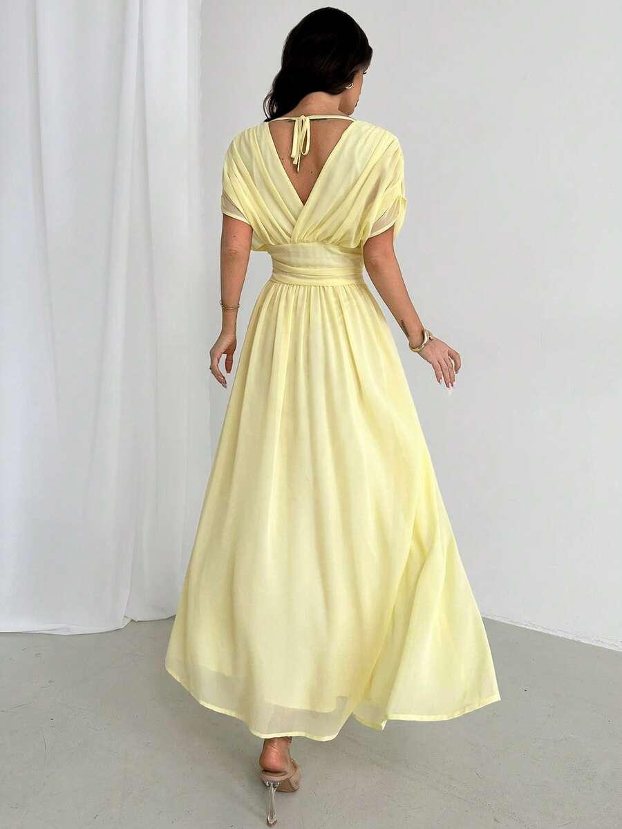 FIRERIE ŻÓŁTA MAXI SUKIENKA S06__XS