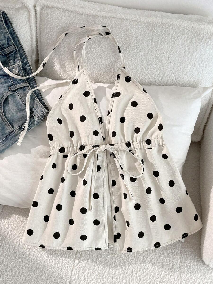 COMFORTCANA KREMOWY TOP WIĄZANIE S06__XS