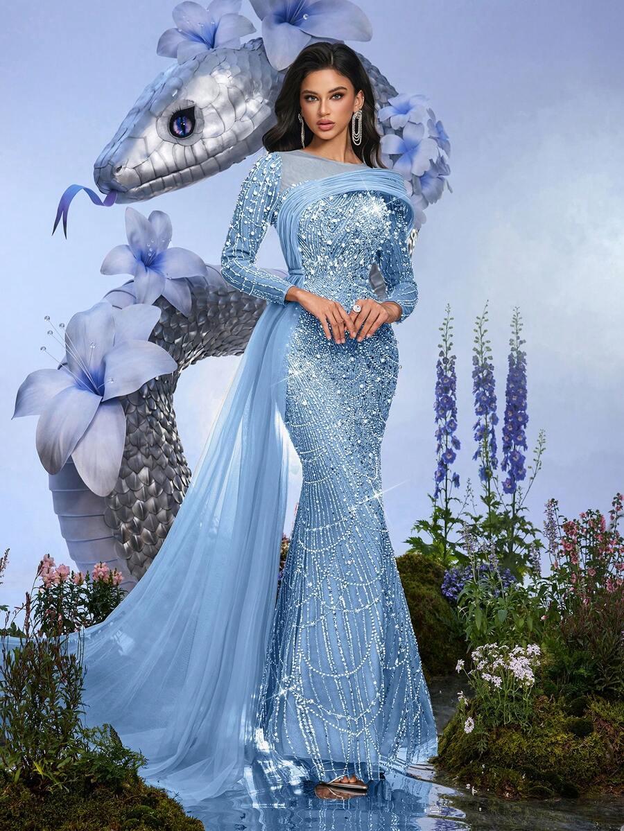 SHEIN MAXI SUKIENKA ZDOBIENIA S06__XL