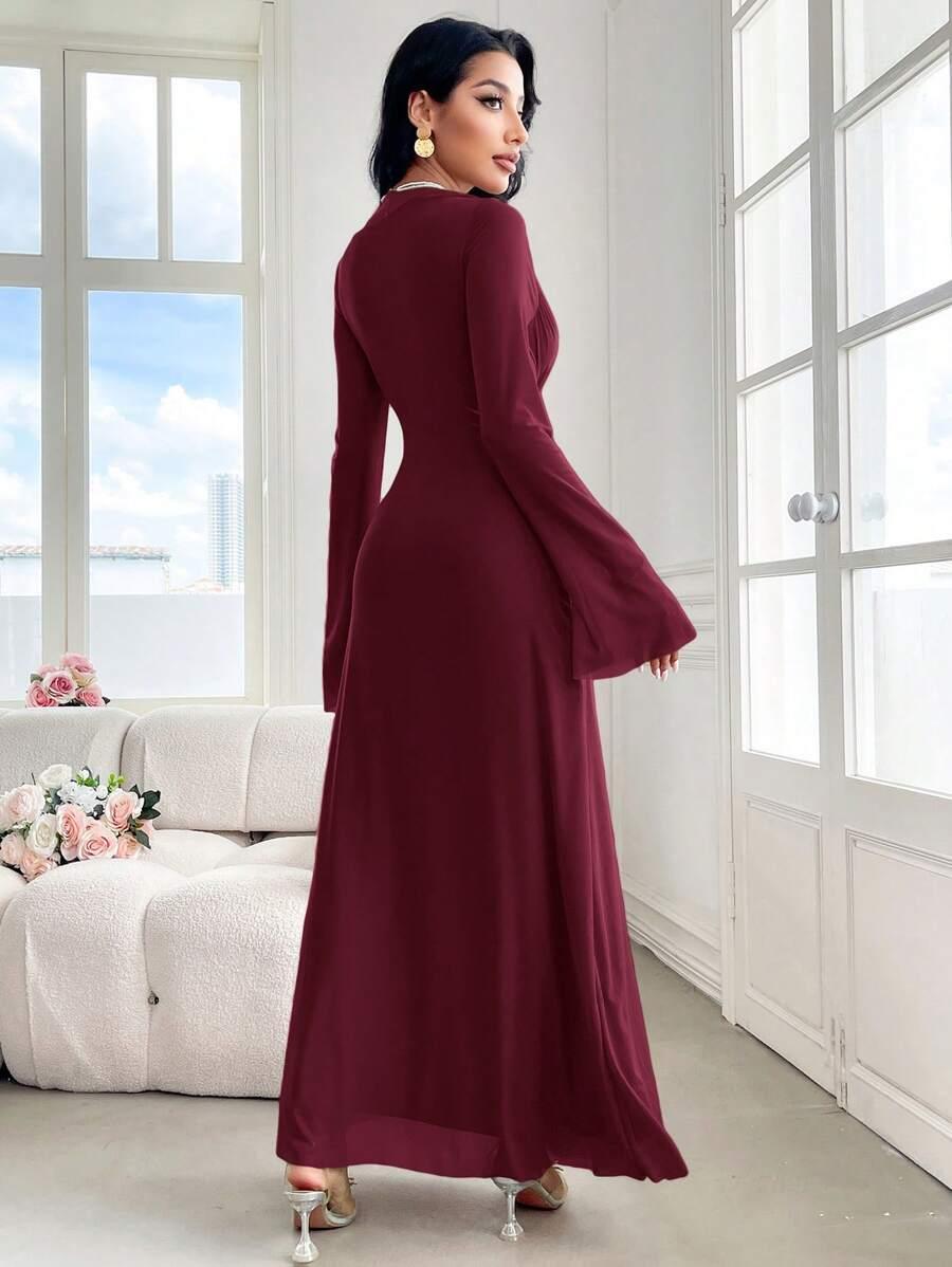 SHEIN BORDOWA MAXI SUKIENKA